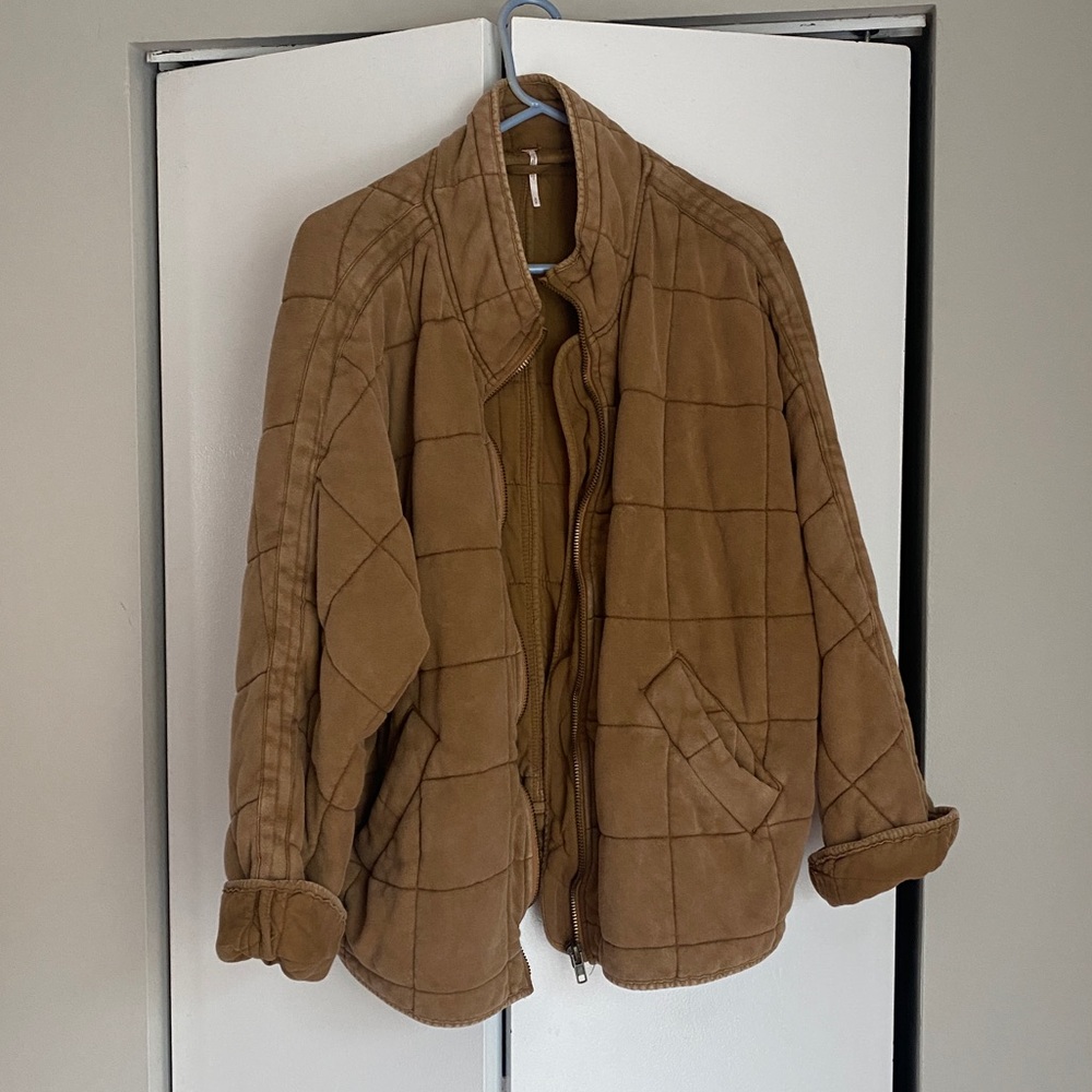 Free People Dolman Quilted Jacket Toasted Coconut Size Medium